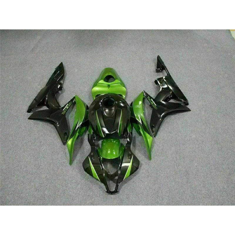 2007-2008 Honda CBR600RR Green and Black Fairing Kit