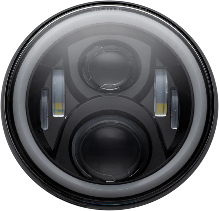 Custom Dynamics - 1994-2013 Harley Davidson - LED 7" Halo Headlamp w/ Mounting Ring