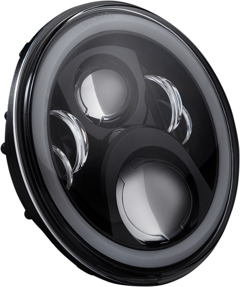 Custom Dynamics - 1986-2024 Harley Davidson - LED 7" Halo Headlamp w/ Harness Adapter