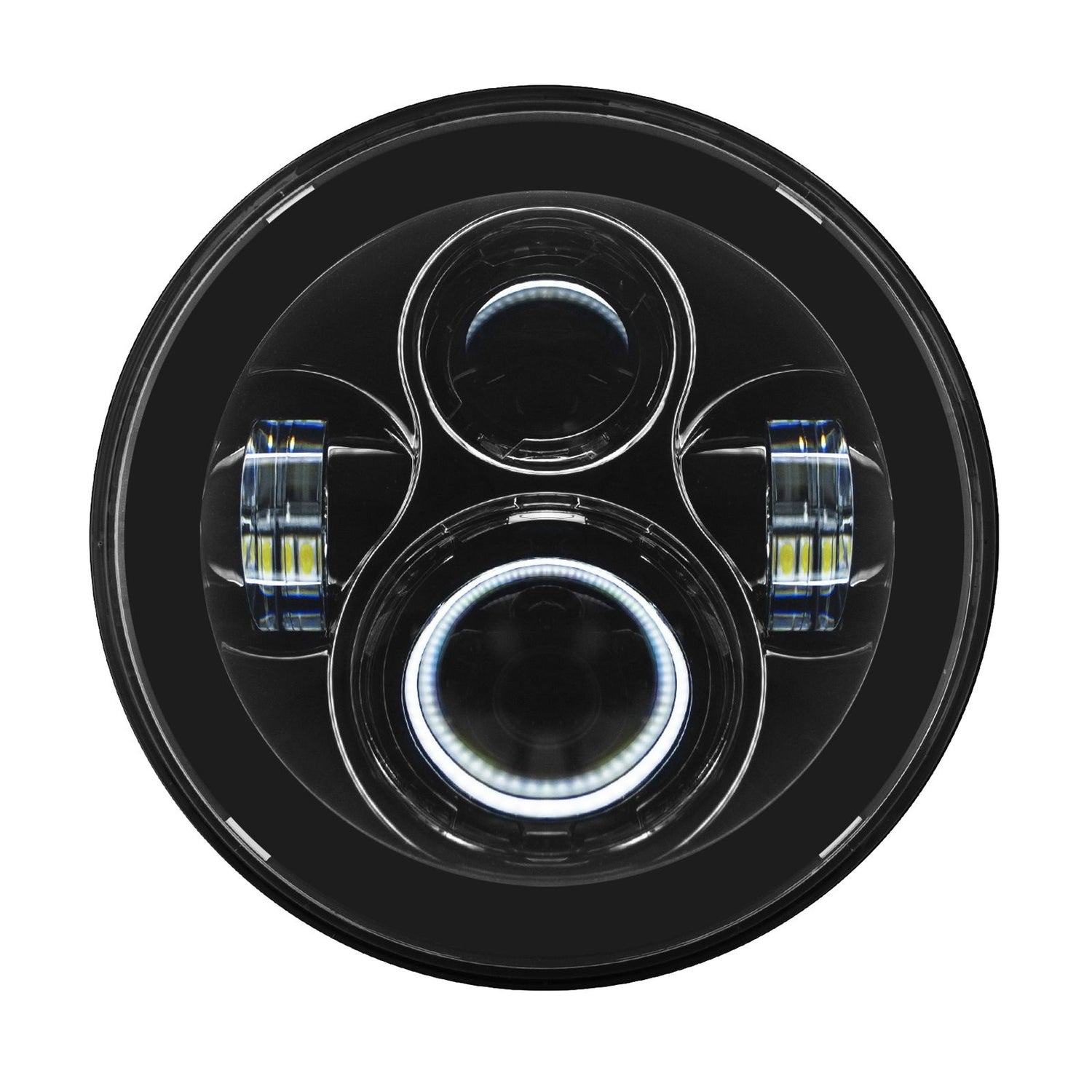 Hogworkz - 7" LED Blackout Headlight w/ Auxiliary Passing Lamps for Indian Motorcycles