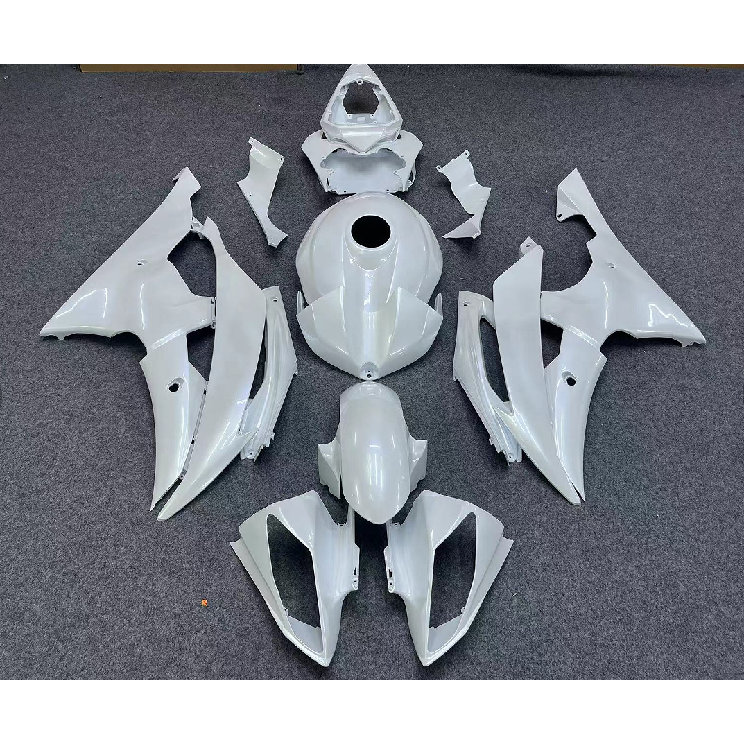 2008-2016 Yamaha YZF 600 R6 Pearl White Fairing Kit