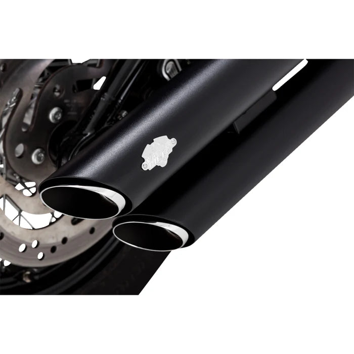 Vance & Hines Twin Slash 3" Slip-Ons Exhaust Black Harley Davidson Softail Street Bob | Fat Boy 2018-2024