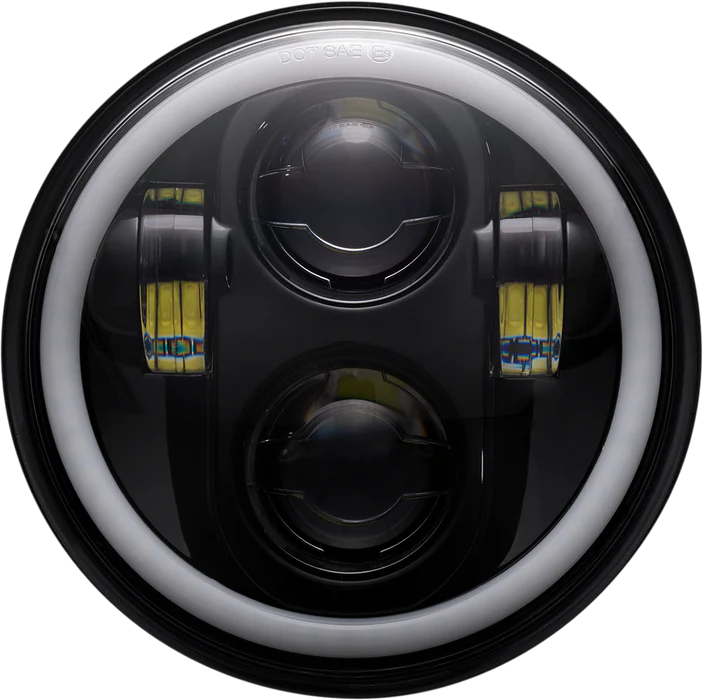Custom Dynamics - 1957-2022 Harley Davidson - ProGLow 5 3/4" LED Headlamp - with Mounting Ring