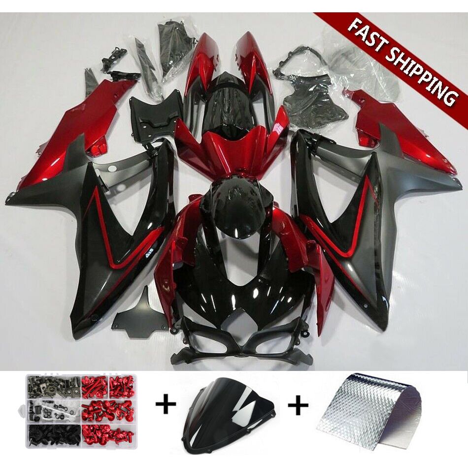 2008-2010 Suzuki GSXR600/750 Fairing Matte Red Kit
