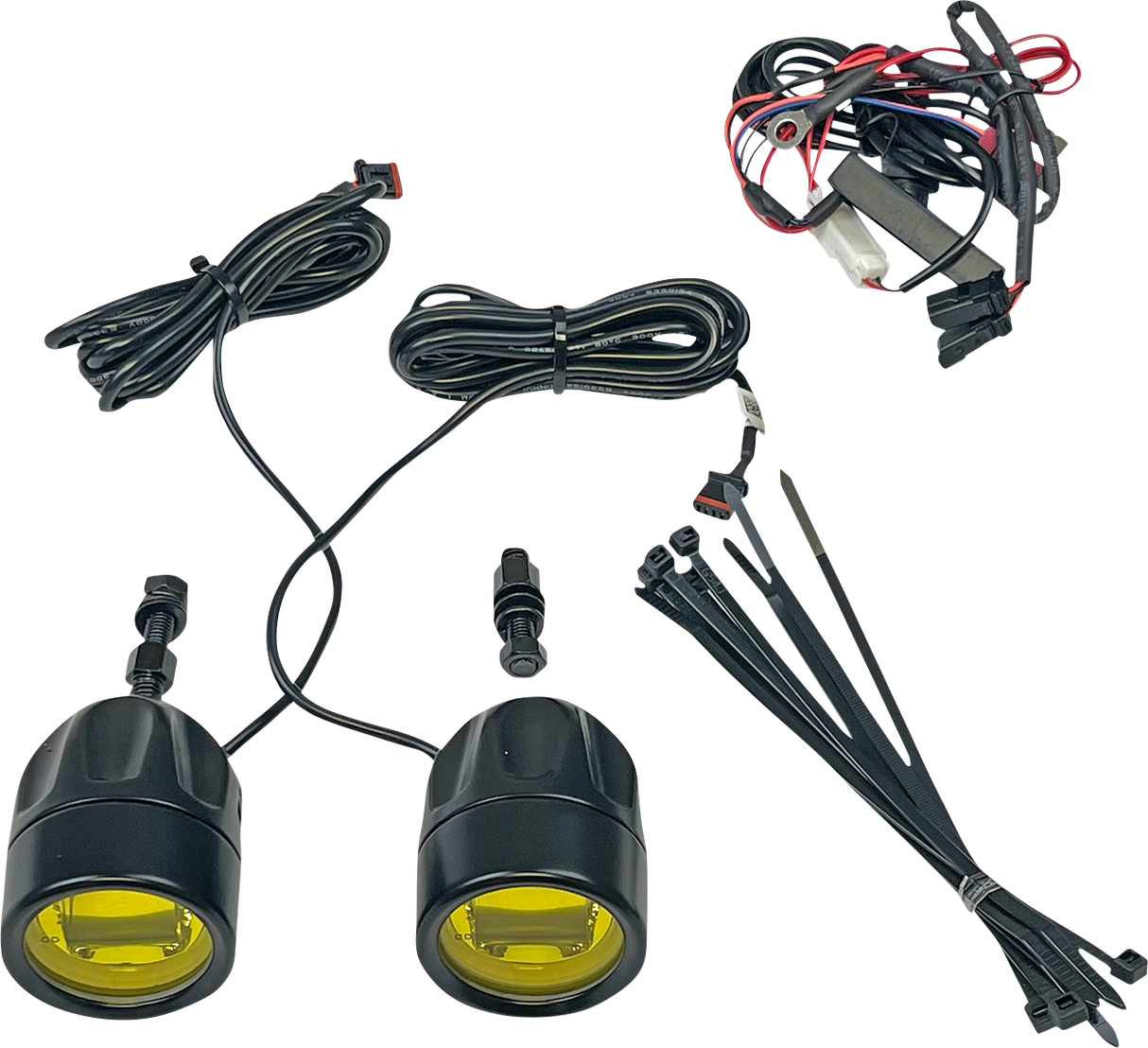 Custom Dynamics - Universal Fitment- ProBEAM® LED Halo Fog Lights - Black - Yellow Lens