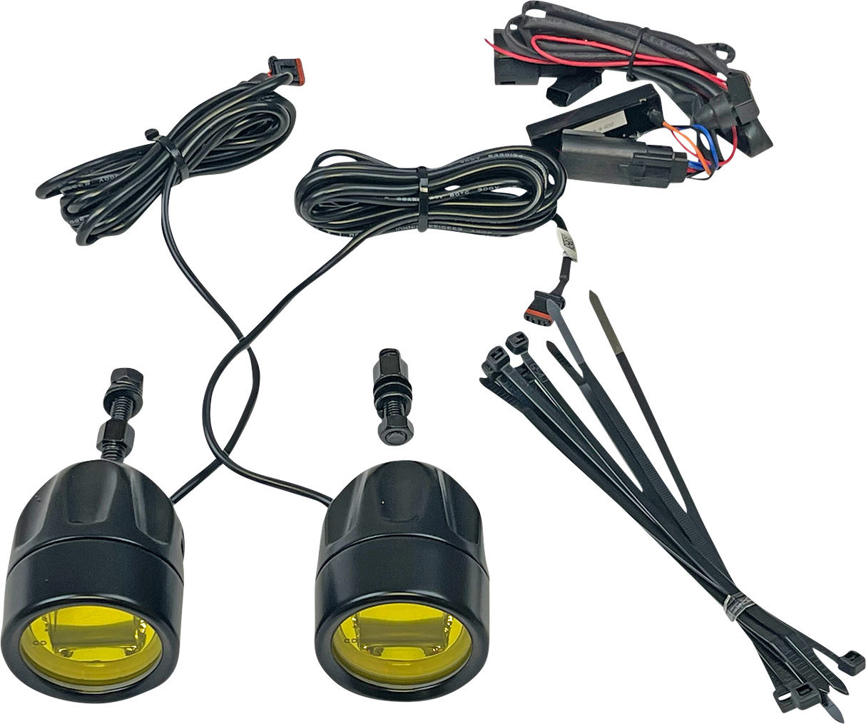 Custom Dynamics - 2014-2023 Harley Davidson - ProBEAM® LED Black Halo Fog Lights - Yellow Lens