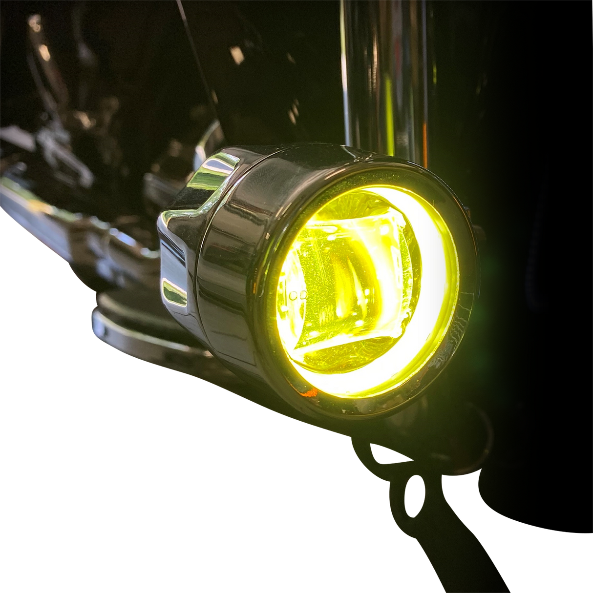 Custom Dynamics - 2014-2023 Harley Davidson - ProBEAM® LED Black Halo Fog Lights - Yellow Lens