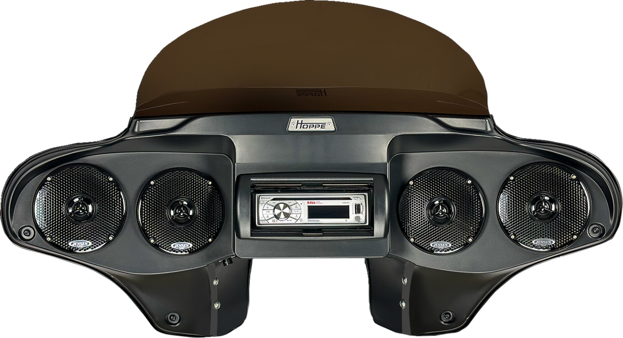 Hoppe Industries - 1986-2017 Harley Davidson - Single Din CD Player Fairings ( Quadzilla, Four 5" Speakers)