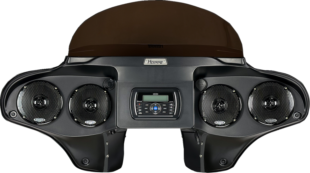 Hoppe Industries - 1986-2017 Harley Davidson - Media Center Fairings 5566 w/ Hand Controls Two 5" & Two 6" Speakers