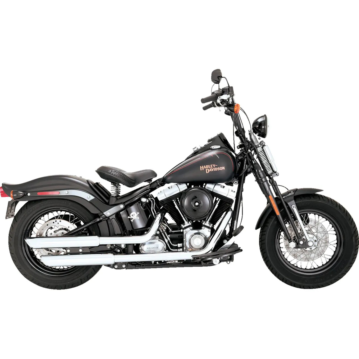 VANCE & HINES 3" Twin Slash Slip-On Mufflers - Chrome - 2007-2009 SOFTAIL MODELS