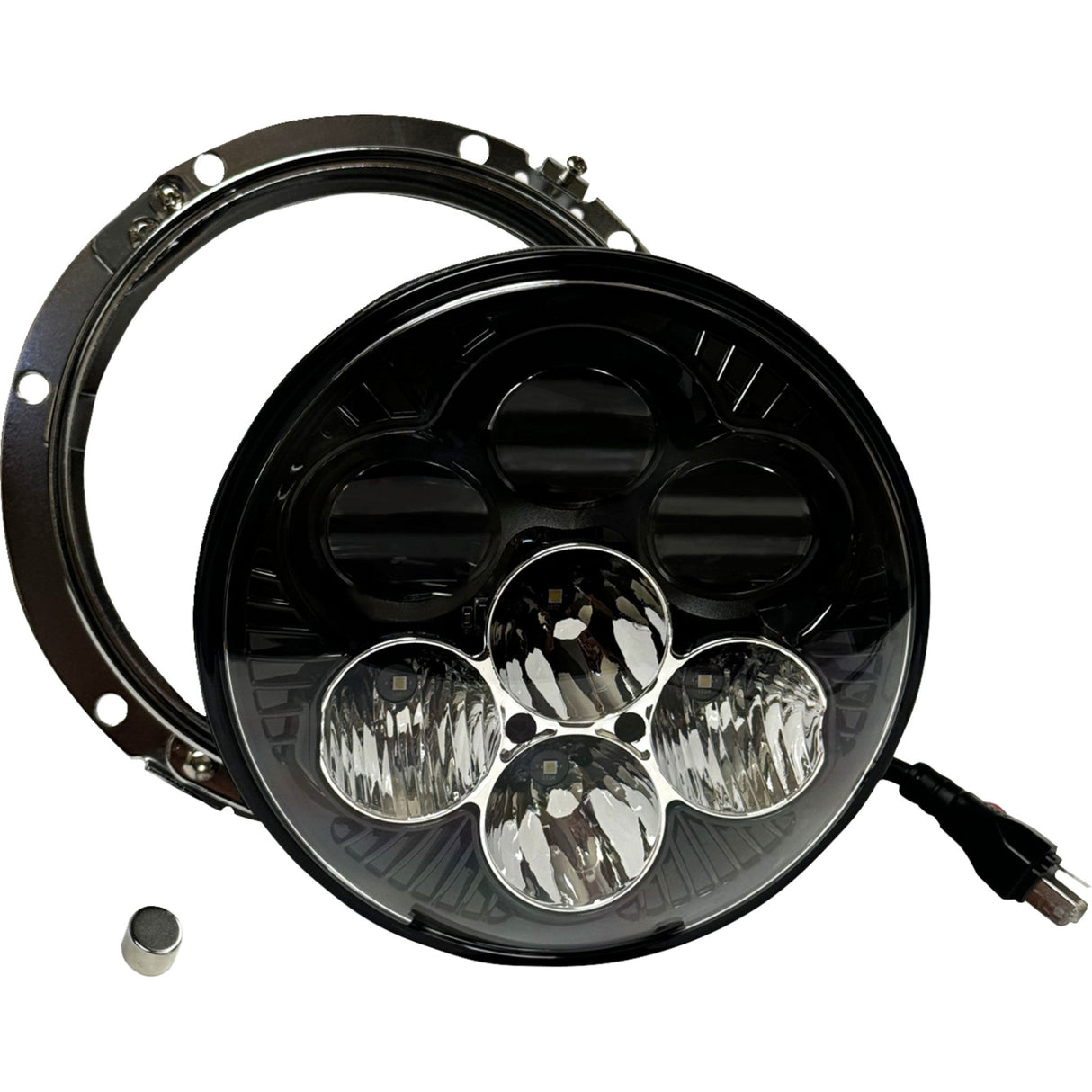 Custom Dynamics - 2007-2013-Shark Demon® 7” Round LED Headlight with Color Changing Backlight