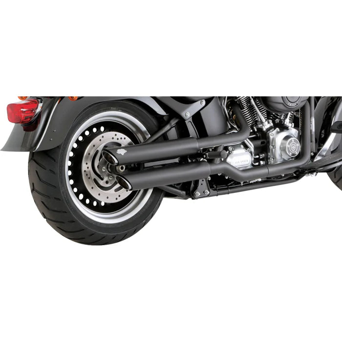 Vance & Hines Twin Slash 3" Slip-Ons Black Exhaust Harley Davidson Softail Fatboy 2007-2017
