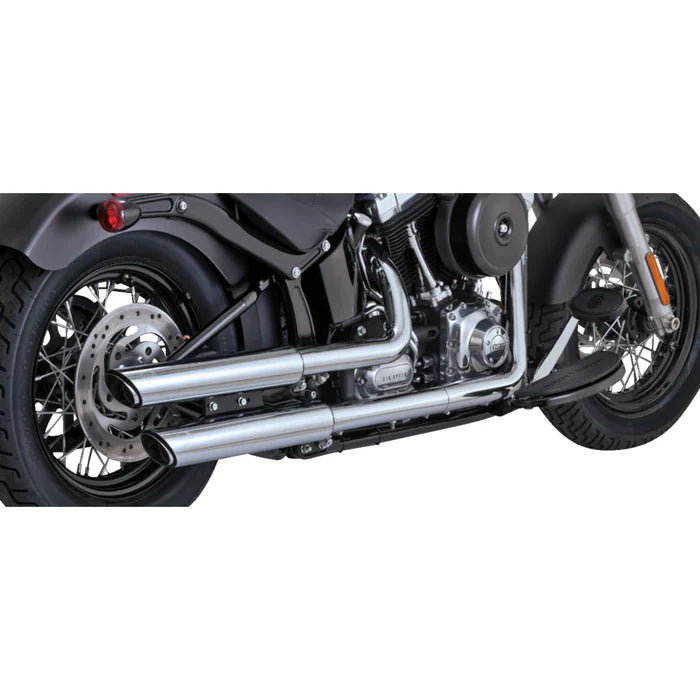 Vance & Hines Twin Slash 3" Slip-ons Chrome Harley Davidson Softail Deluxe | Slim | Crossbones 2007-2017