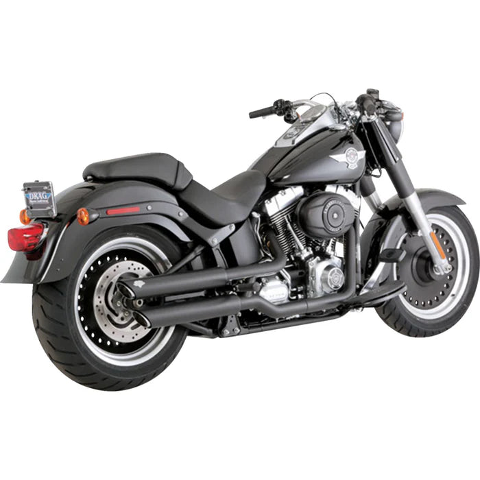 Vance & Hines Twin Slash 3" Slip-Ons Black Exhaust Harley Davidson Softail Fatboy 2007-2017