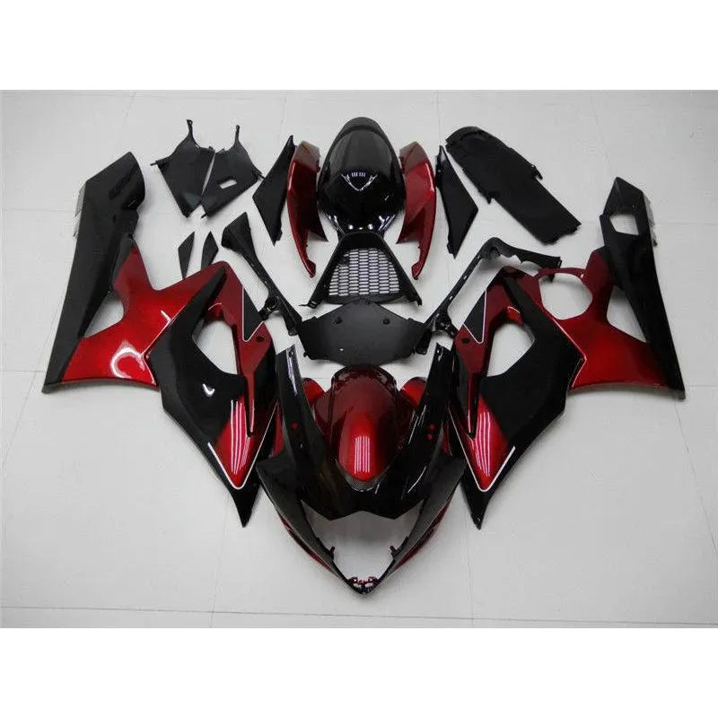 2005-2006 Suzuki GSXR 1000 Black Red Fairings
