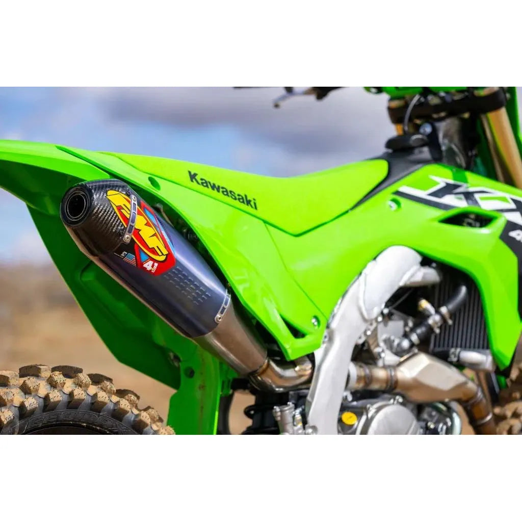 FMF Racing - 2021+ Kawasaki FMF Factory 4.1 RCT Titanium Anodized Slip-On w/ Carbon Cap