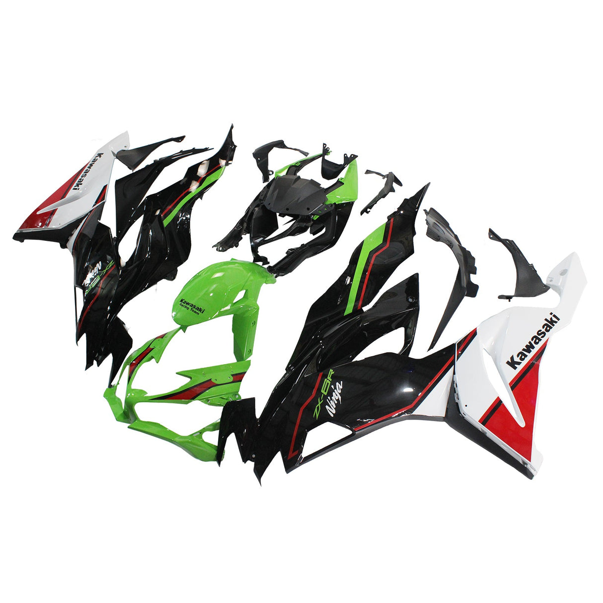 2019-2023 Kawasaki ZX6R Green Black Fairing Kit