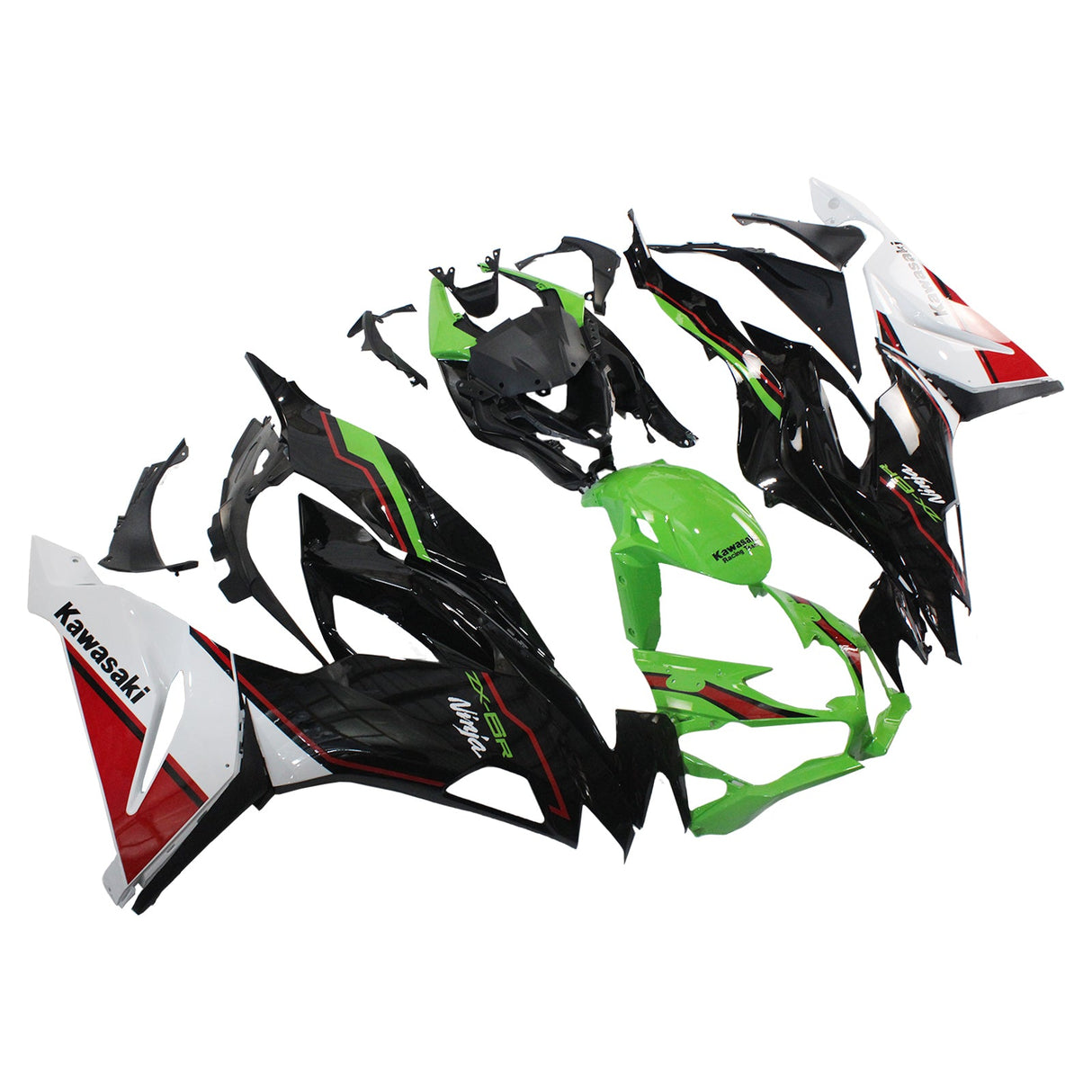2019-2023 Kawasaki ZX6R Green Black Fairing Kit