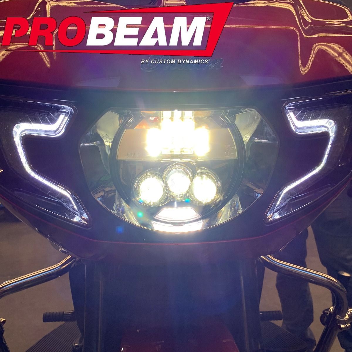 Custom Dynamics - 2014-2023 Indian - 7" Probeam LED Headlamp - Black