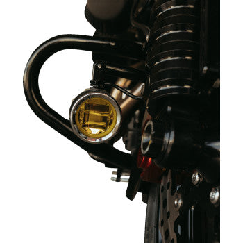 Custom Dynamics - 2014-2023 Harley Davidson ProBEAM® LED Chrome Halo Fog Lights - Yellow Lens