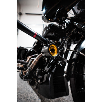 Custom Dynamics - 2014-2023 Harley Davidson - ProBEAM® LED Black Halo Fog Lights - Yellow Lens