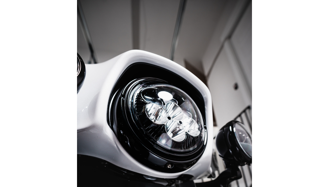 Custom Dynamics - 2004-2023 Harley Davidson - Shark Demon LED Headlight- Color Changing