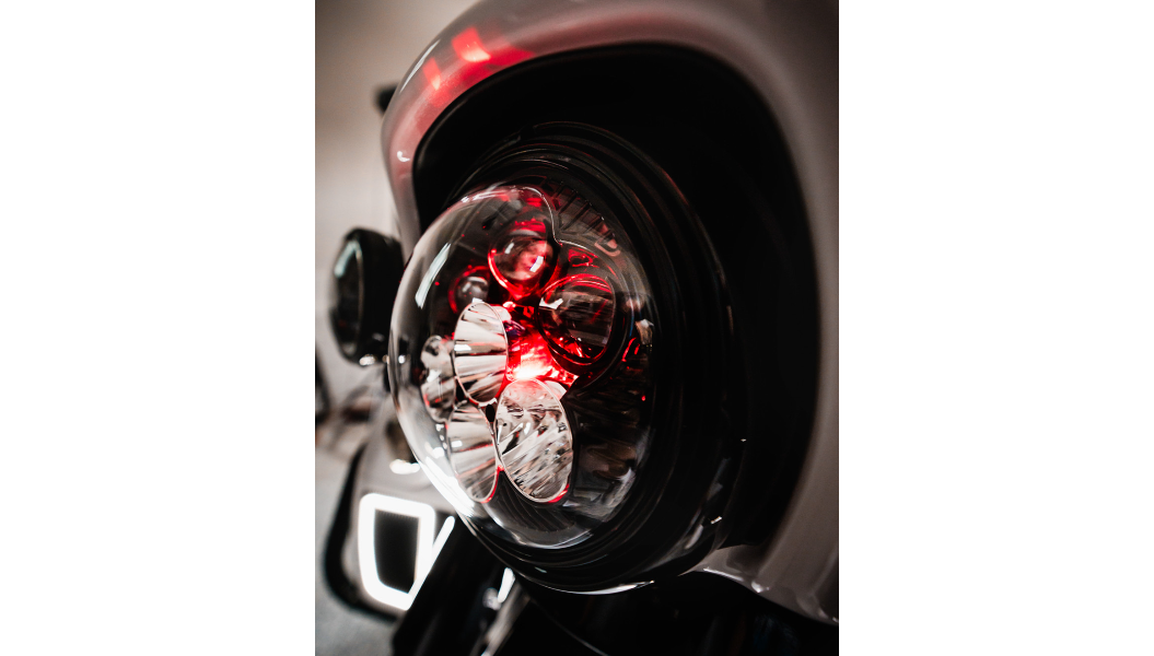 Custom Dynamics - 1994-2013 Harley Davidson - Shark Demon LED Headlight- Color Changing