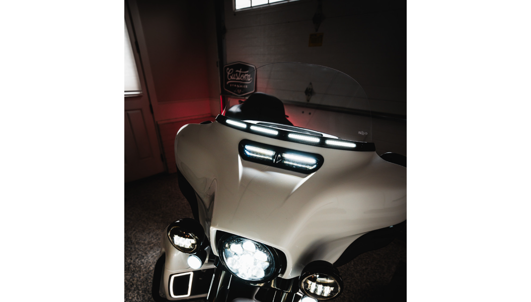Custom Dynamics - 2004-2023 Harley Davidson - Shark Demon LED Headlight- Color Changing