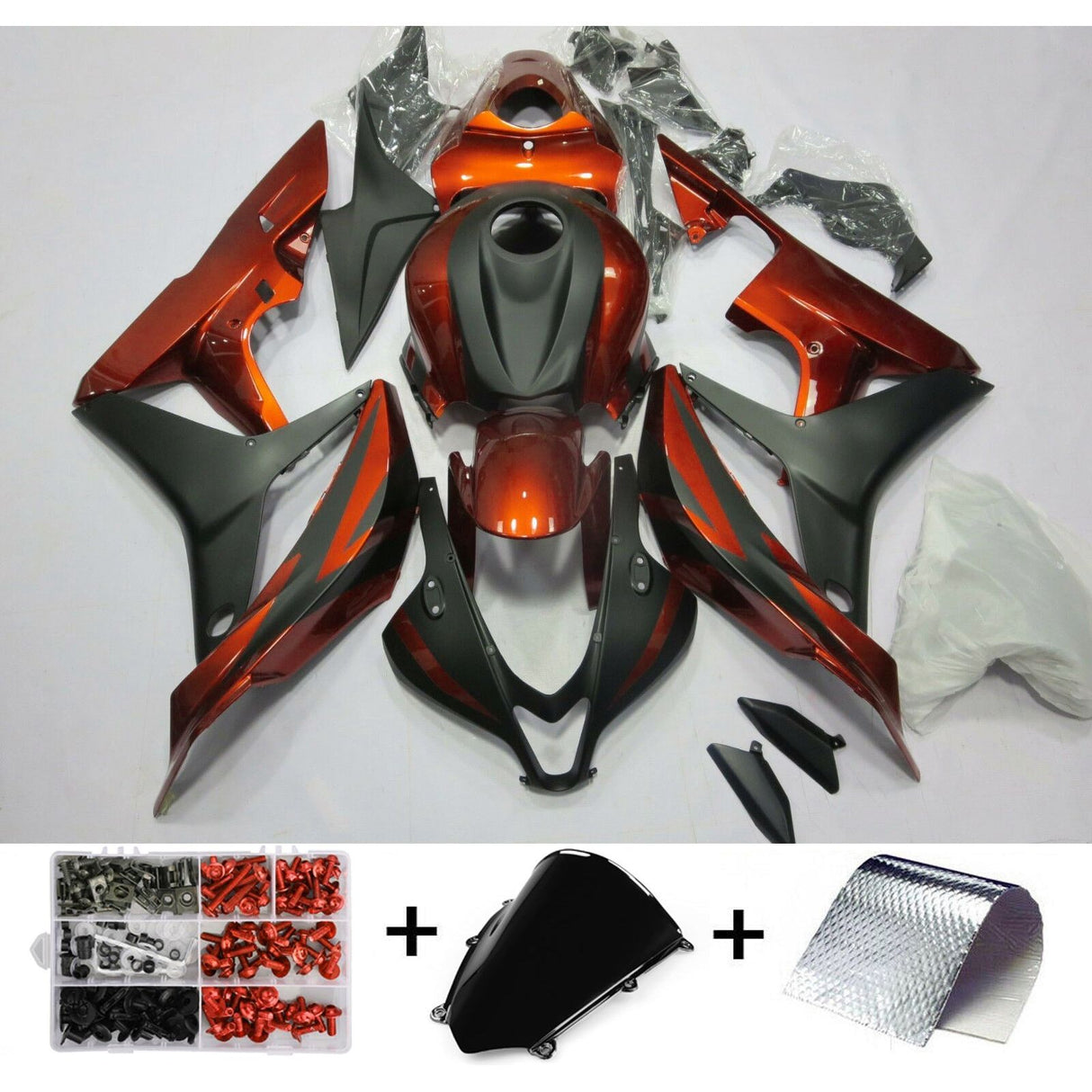 2007-2008 CBR600RR Honda Fairing Orange&Black Kit