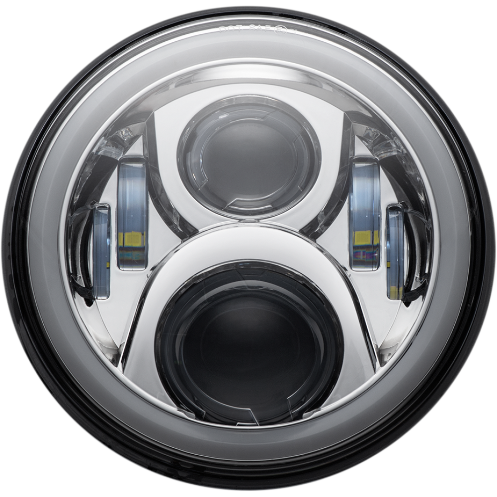 Custom Dynamics - 1994-2013 Harley Davidson - LED 7" Halo Headlamp w/ Mounting Ring