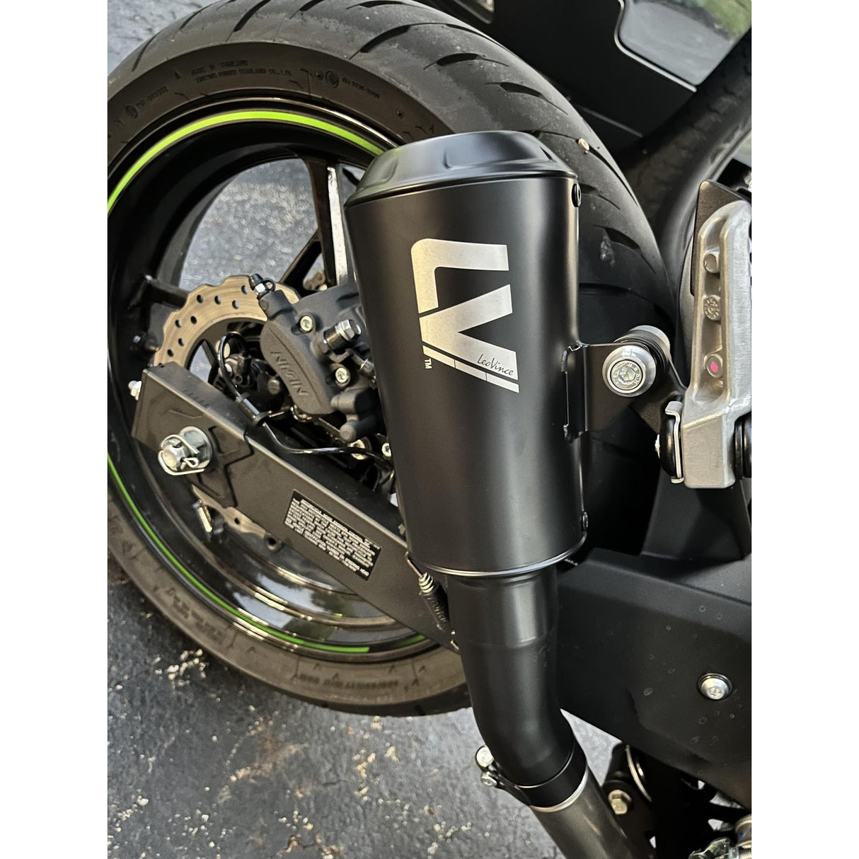 LeoVince LV-10 Slip-On Exhaust FULL BLACK - 2018-2024 Kawasaki Ninja 400/Z400