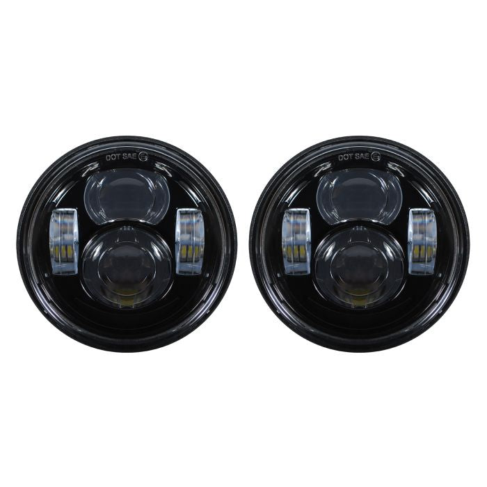HogWorkz - Black LED Headlights For Harley Fat Bob 2008-2017