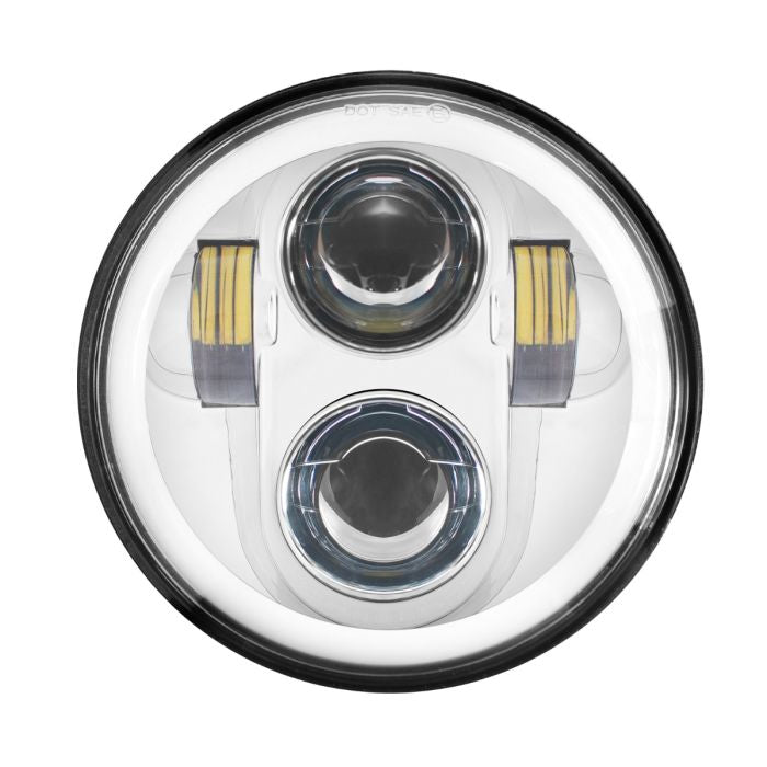 HogWorkz - 5 3/4" LED Chrome HALOMAKER Headlight for 2018-2024 Harley Street Bob / Low Rider / Standard
