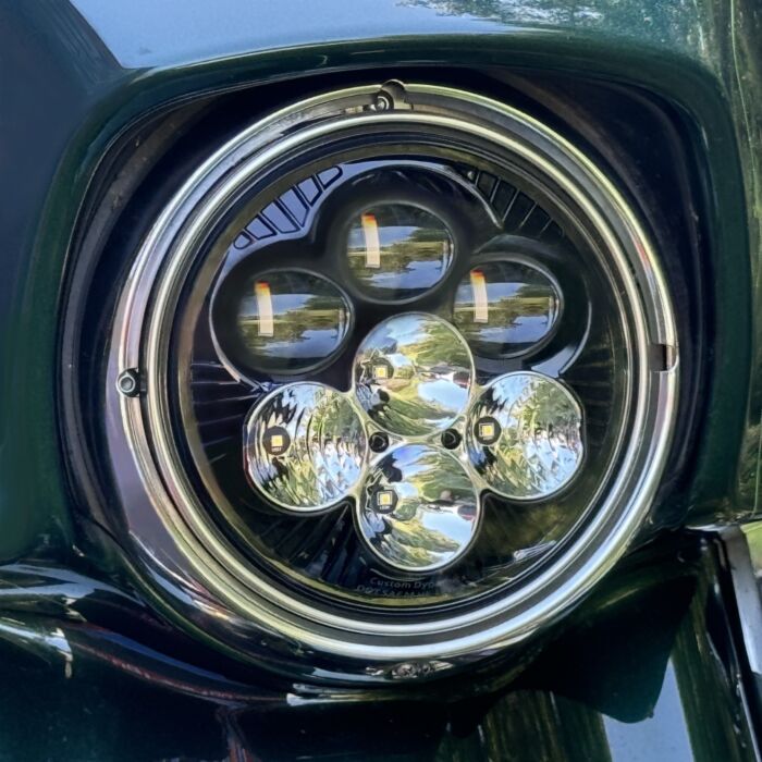 Custom Dynamics - 2007-2013-Shark Demon® 7” Round LED Headlight with Color Changing Backlight