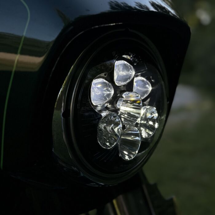 Custom Dynamics - 2007-2013-Shark Demon® 7” Round LED Headlight with Color Changing Backlight