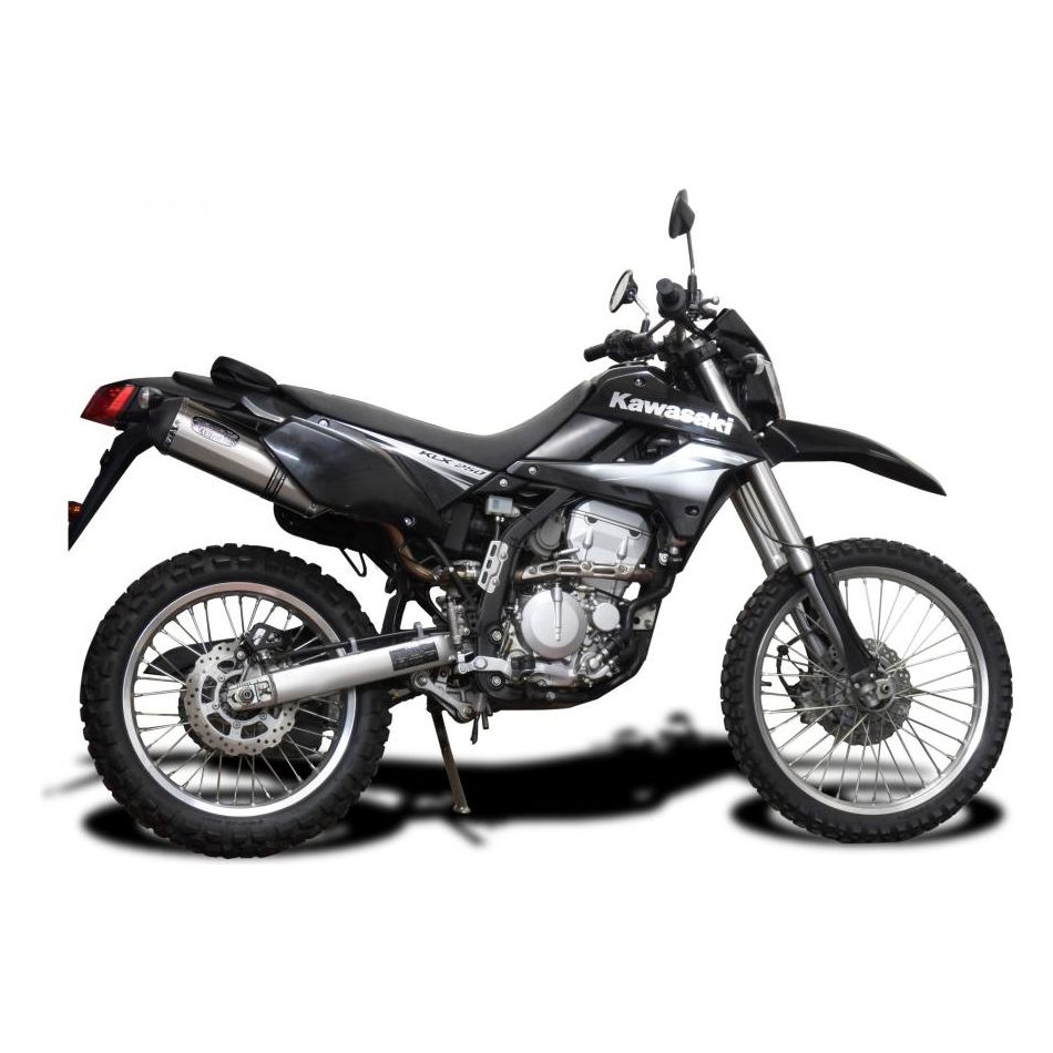 2009-2025 Kawasaki KLX250 / KLX300 - Slip on 13.5 Inch XOval Brushed Stainless Steel Muffler