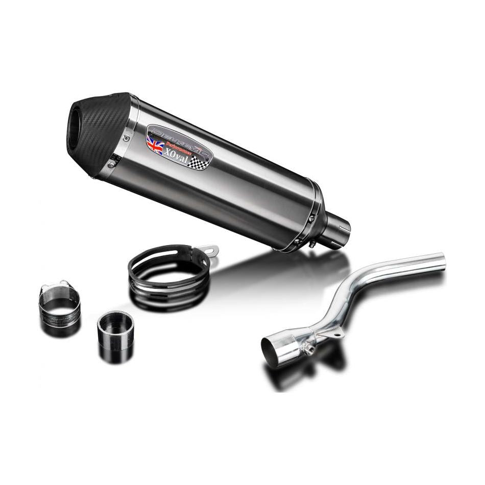 2009-2025 Kawasaki KLX250 / KLX300 - Slip on 13.5 Inch XOval Brushed Stainless Steel Muffler