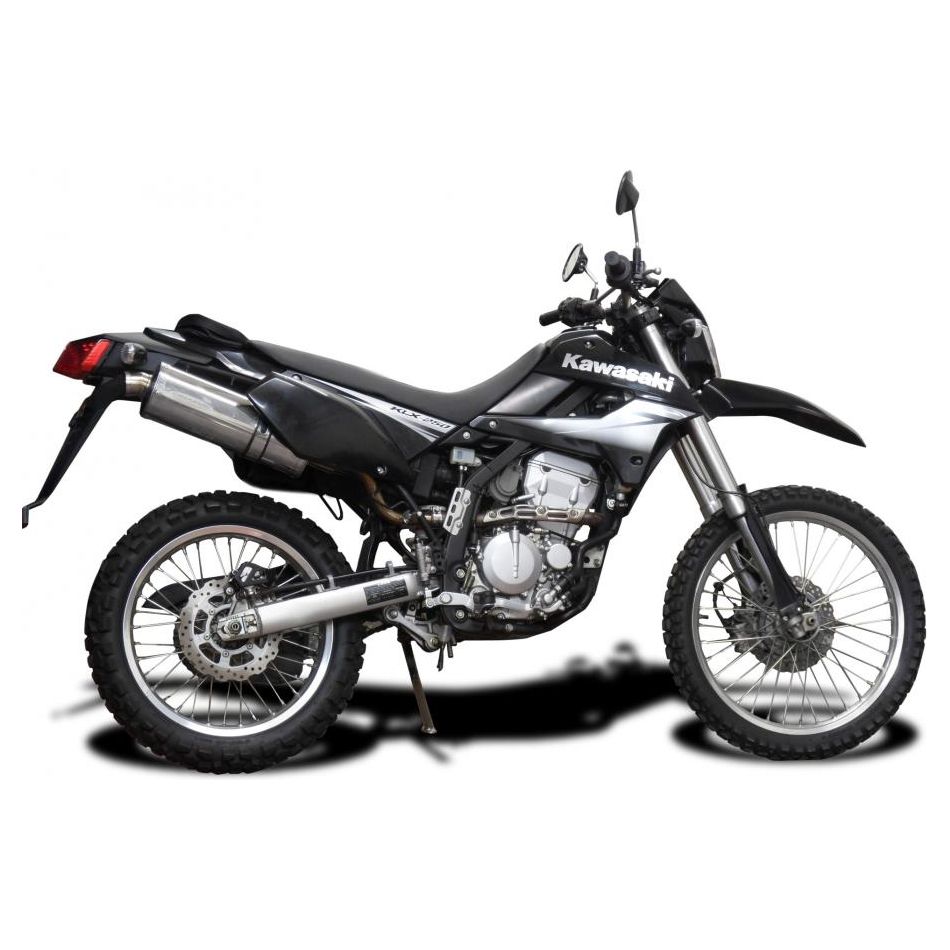 Kawasaki KLX250 / KLX300 Slip on 14 Inch Oval Stainless Steel Muffler