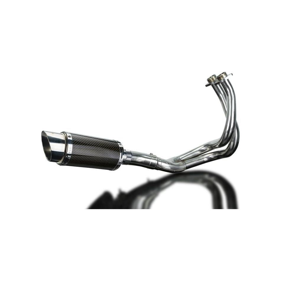 2017-2025 Kawasaki Ninja 650/EX - Full 2-1 Exhaust 304 Stainless Steel with Slip on 8 Inch Round Carbon Fiber Muffler