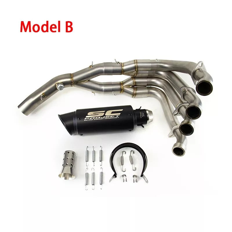 2006-2018 Yamaha YZF R6 Full System Exhaust Tips Black/Silver Header Pipe