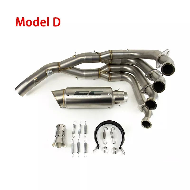 2006-2018 Yamaha YZF R6 Full System Exhaust Tips Black/Silver Header Pipe