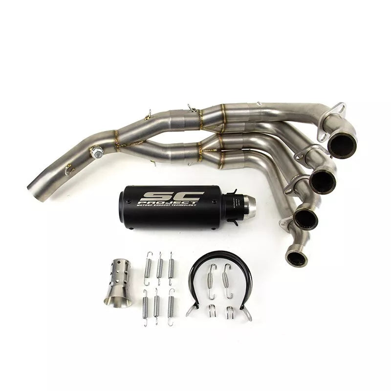 2006-2018 Yamaha YZF R6 Full System Exhaust Tips Black/Silver Header Pipe