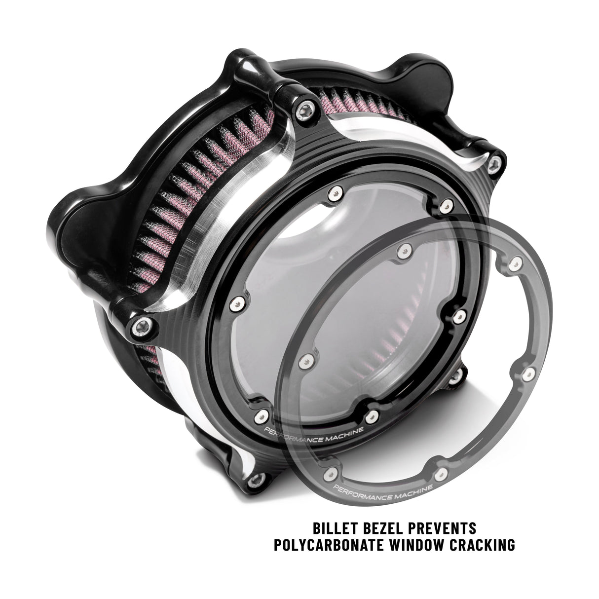Performance Machine - 1993- 2017 HD - Vision Air Cleaner W/Bezel - Black Ops