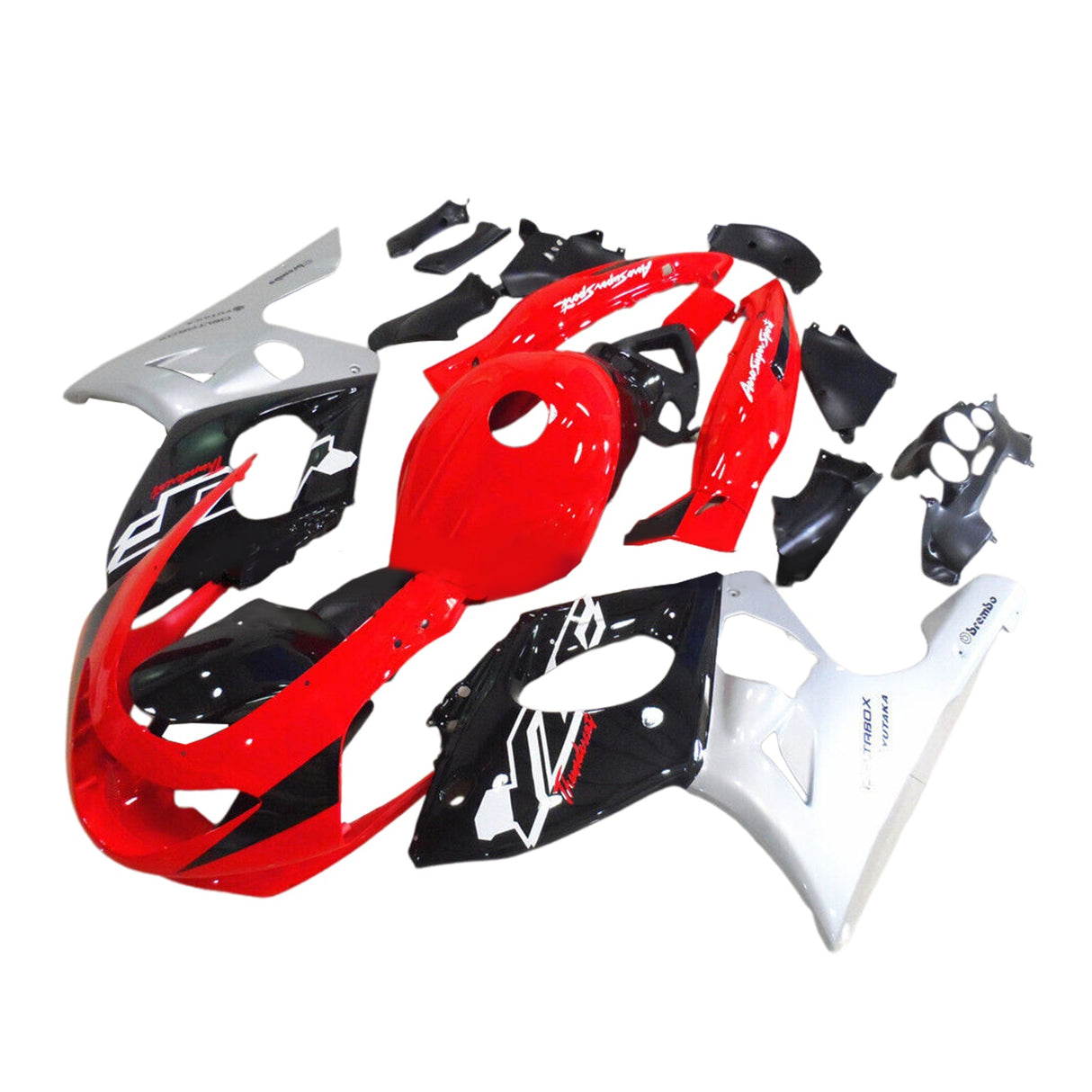 1996-2007 Yamaha YZF 600R Thundercat Red Black White Silver Fairing Kit