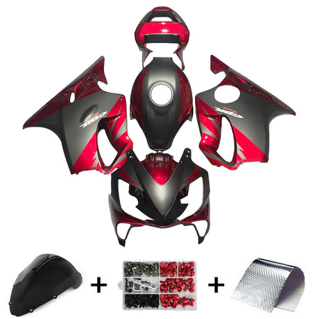 2001-2003 CBR600 F4i Honda Matte Black &Gloss Red Fairing Kit