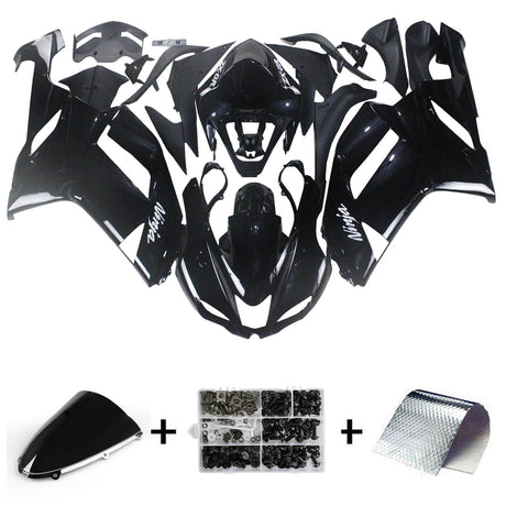 2007-2008 Kawasaki ZX6R 636 Black Fairing Kit