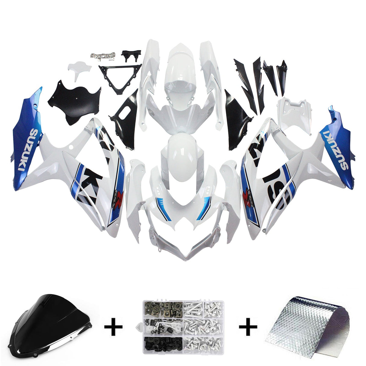 2008-2010 Suzuki GSXR600/750 Fairing White&Blue Kit