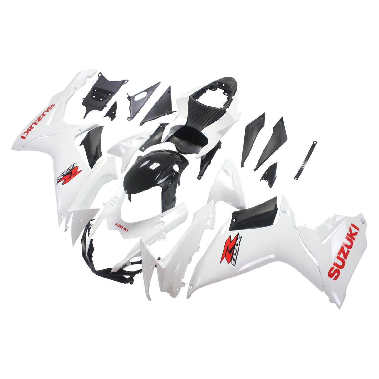 2011-2024 Suzuki GSXR 600/750 White With Red Logo Fairing Kit