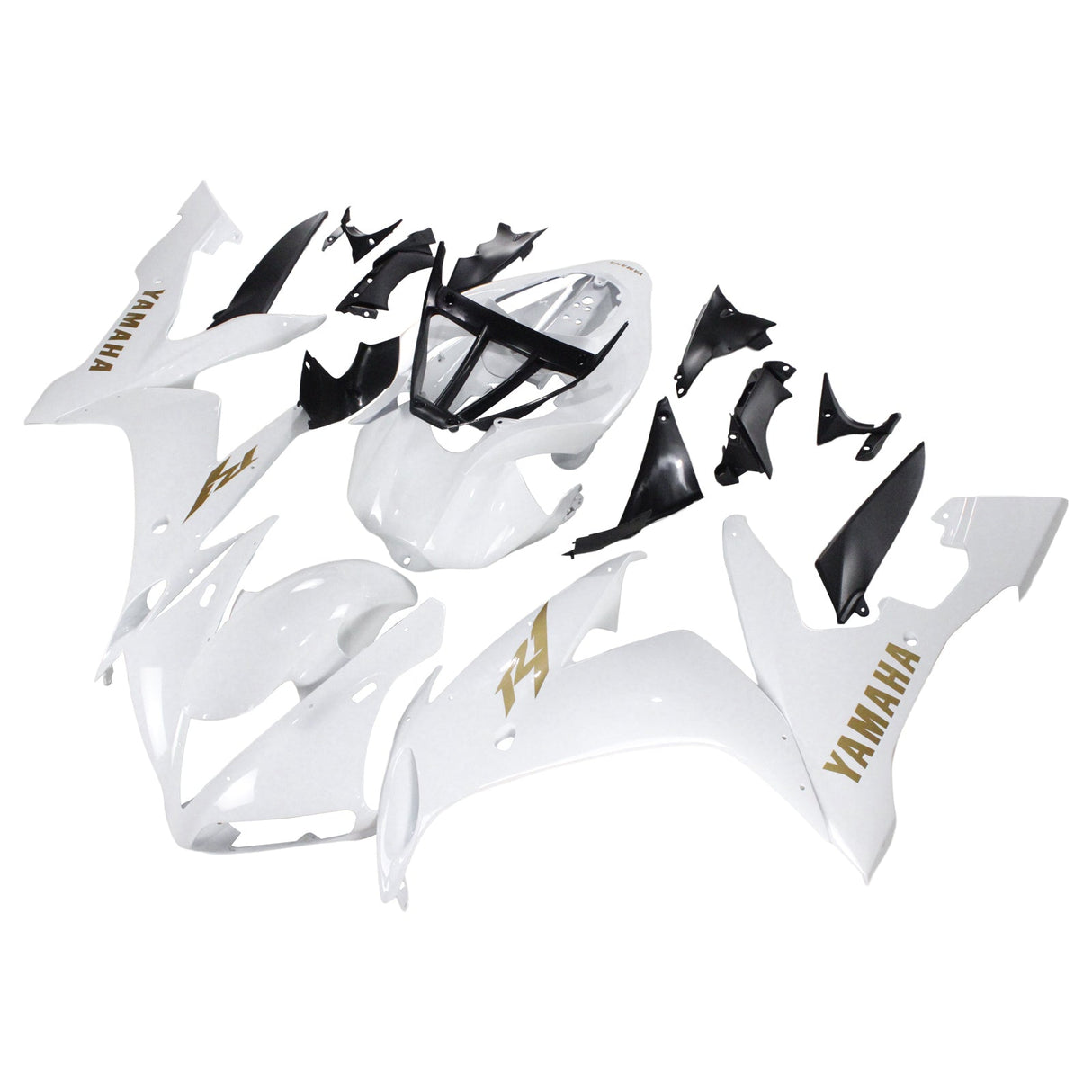 2004-2006 Yamaha YZF 1000 R1 White Golden Logos Fairing Kit