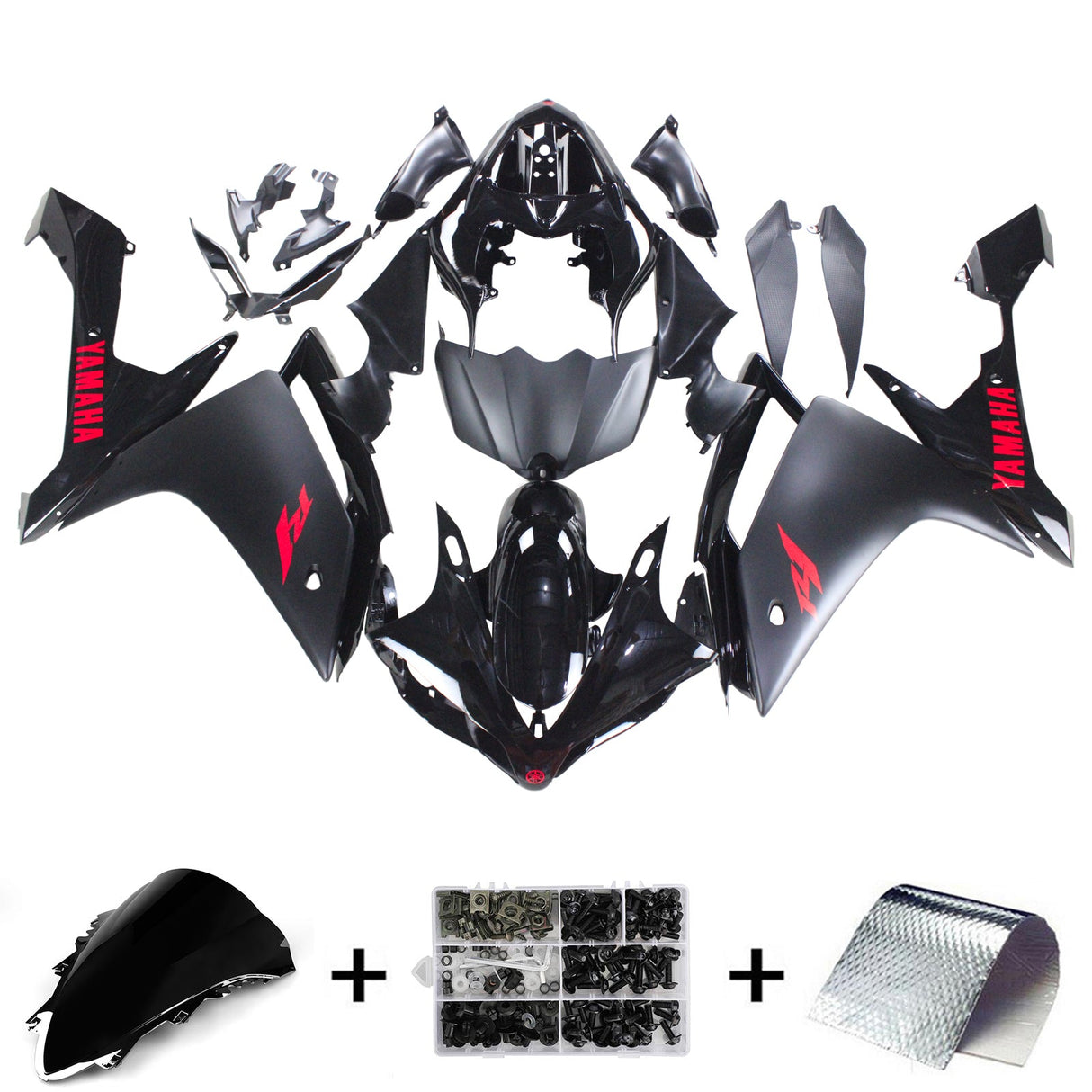 2007-2008 Yamaha YZF 1000 R1 Black Fairing Kit